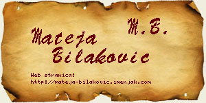 Mateja Bilaković vizit kartica
